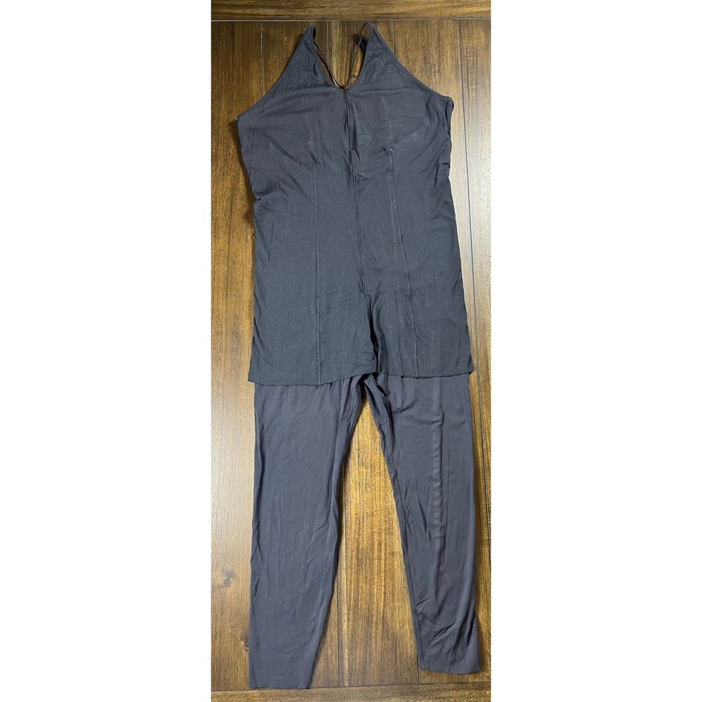 Nike Yoga Luxe 2-In-1 Jumpsuit Black Halter Infinalon Bodysuit DA2424-010 2XL